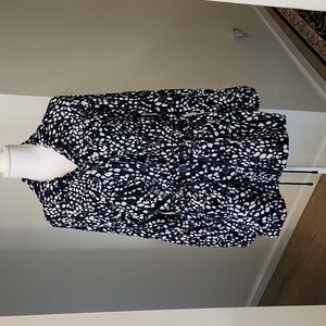 Simply Vera Vera Wang Jacket Cotton Eyelet Navy White Drawstring XXL